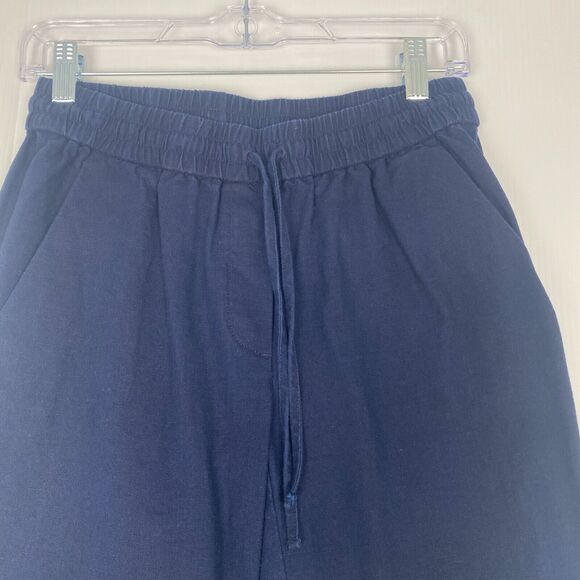 J.Crew Linen-Cotton Blend Navy Blue Drawstring Casual Pull On Pants Size 2 - Picture 4 of 16